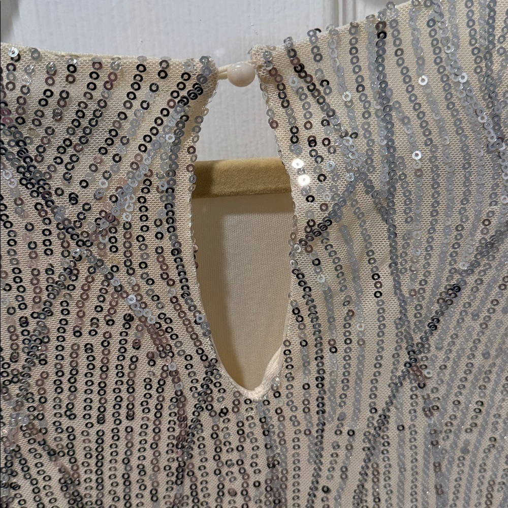 Fever Cream and Silver Sequin Blouse - Picture 6 of 8